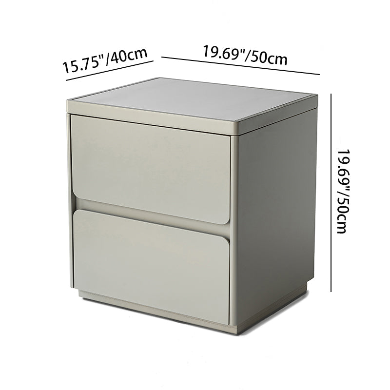 Modern Minimalist Rectangular Nightstand - MDF, Durable Structure, Smooth Surface & Quiet Storage For Bedroom Cuvalon