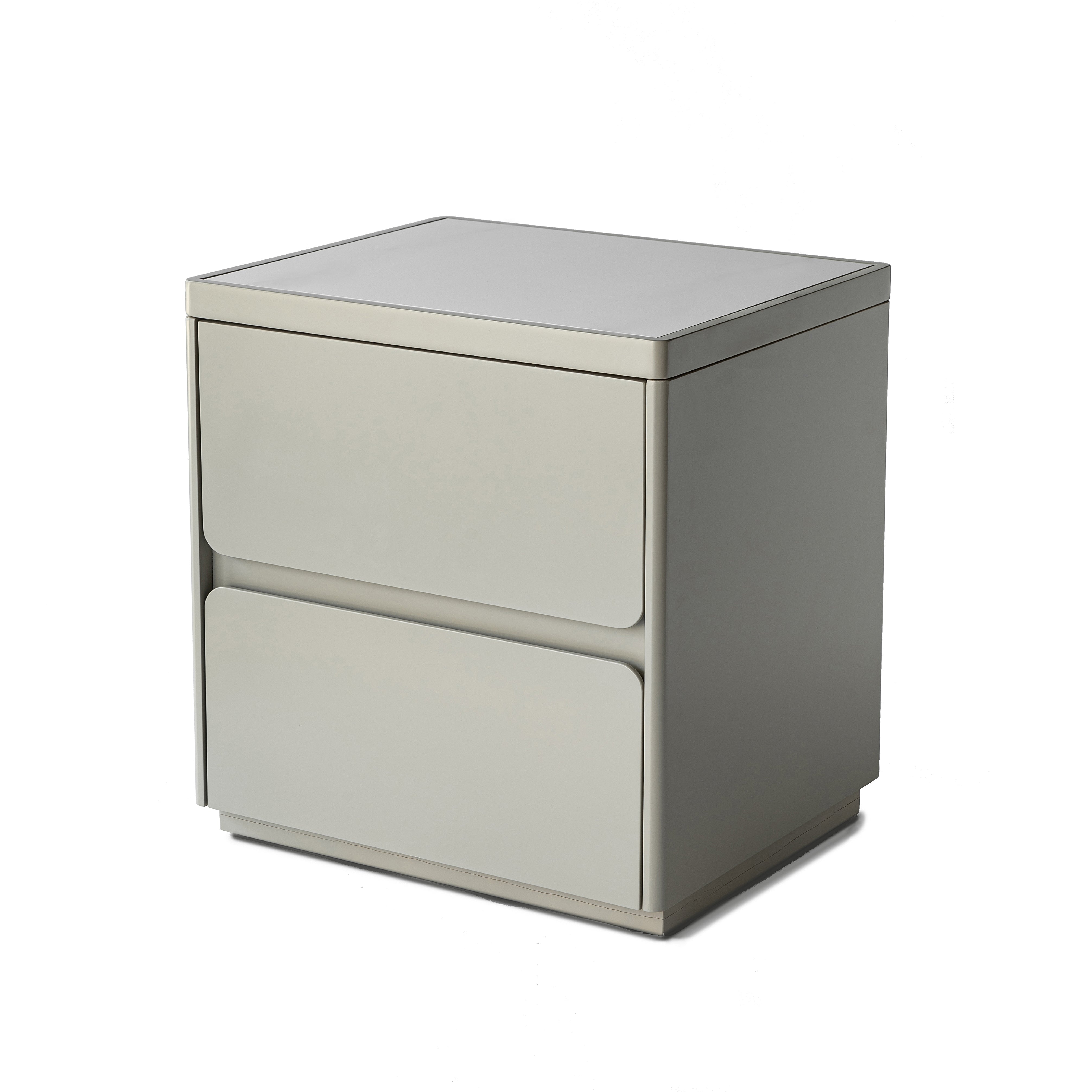Modern Minimalist Rectangular Nightstand - MDF, Durable Structure, Smooth Surface & Quiet Storage For Bedroom Cuvalon