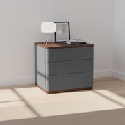 Modern Simplicity Rectangular Nightstand - Solid Wood Multi-layer Board, Premium Saddle Leather Upholstery, Refined Craftsmanship & Stable Support For Bedroom Cuvalon