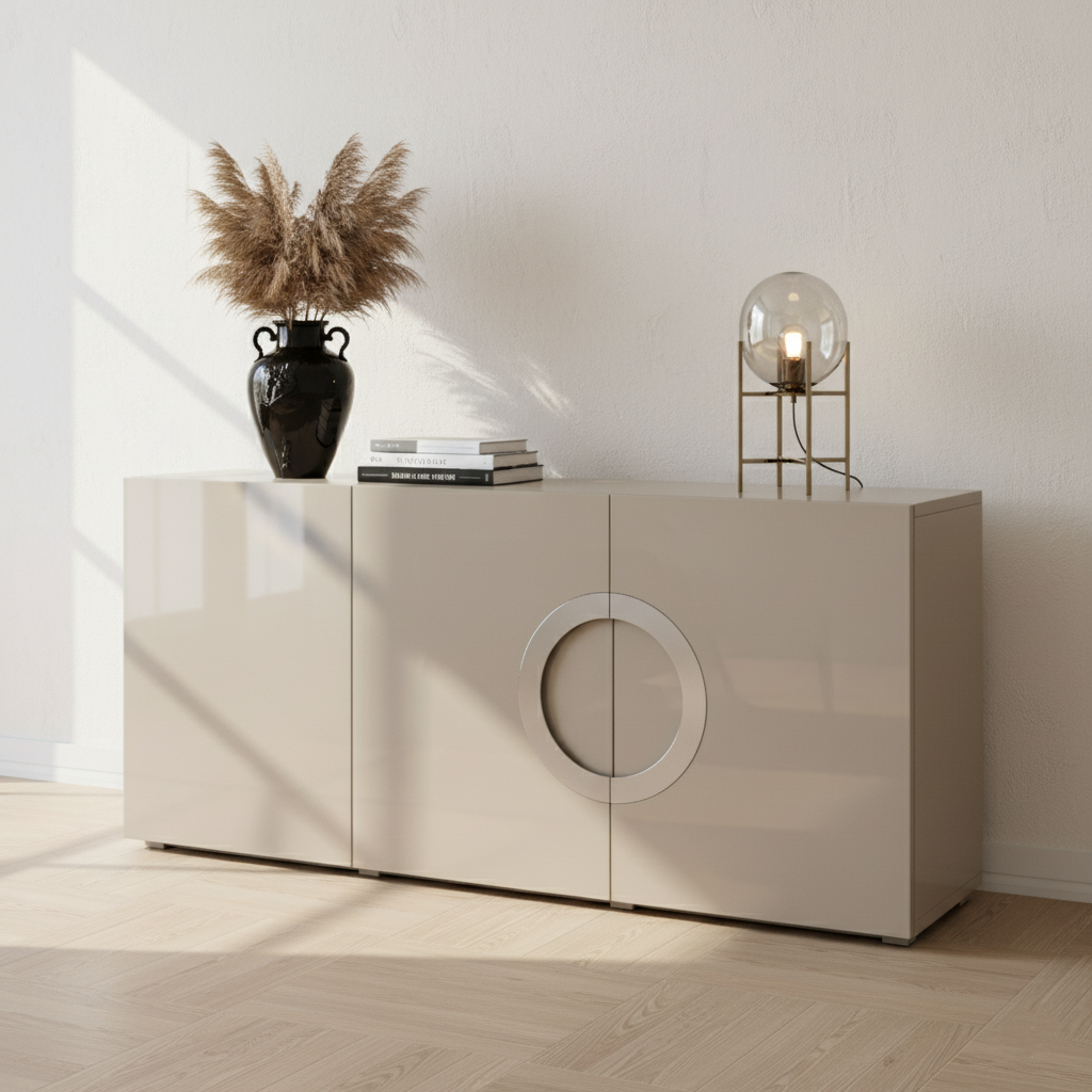 Modern Minimalist Rectangular Storage Cabinet - MDF: Ready-to-Use, Sturdy Stable & Easy-to-Clean Storage For Living Room Cuvalon