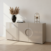 Modern Minimalist Rectangular Storage Cabinet - MDF: Ready-to-Use, Sturdy Stable & Easy-to-Clean Storage For Living Room Cuvalon