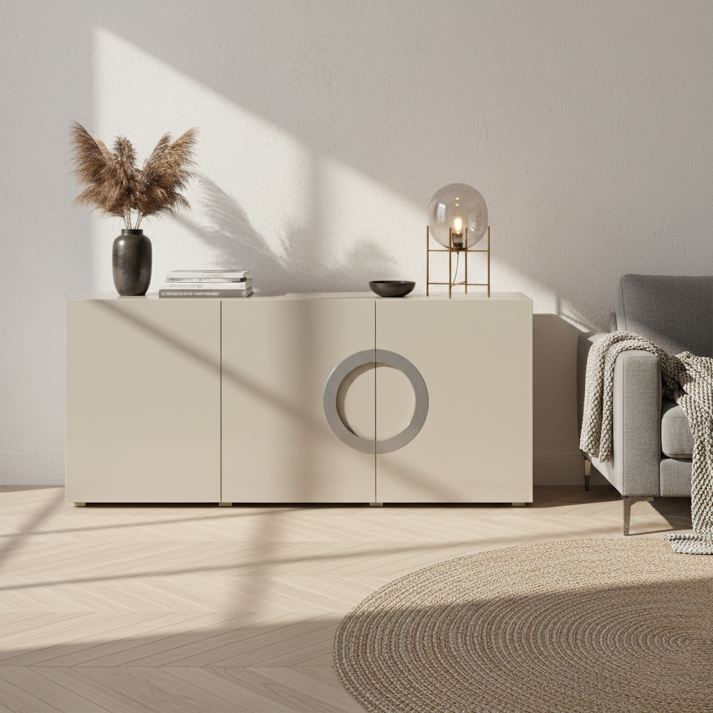 Modern Minimalist Rectangular Storage Cabinet - MDF: Ready-to-Use, Sturdy Stable & Easy-to-Clean Storage For Living Room Cuvalon
