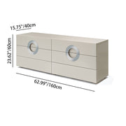 Modern Minimalist Rectangular Storage Cabinet - MDF: Large-Capacity, Sturdy Reinforced Frame, Clear Partitioning & Spacious Tabletop For Living Room, Bedroom & Storage Room Cuvalon