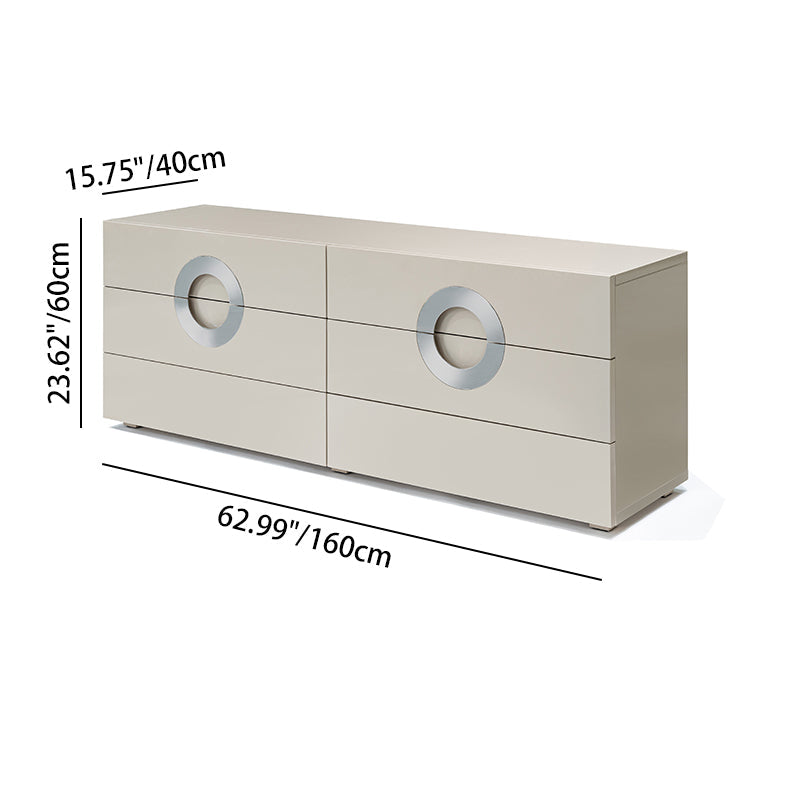 Modern Minimalist Rectangular Storage Cabinet - MDF: Large-Capacity, Sturdy Reinforced Frame, Clear Partitioning & Spacious Tabletop For Living Room, Bedroom & Storage Room Cuvalon