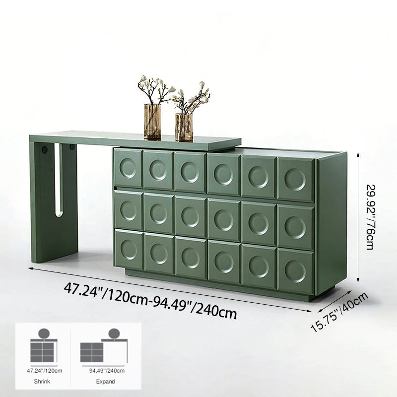 6-Drawer Green Makeup Vanity - Nordic Style Practical Storage Design With Premium MDF And Solid Wood Particle Board For Bedroom Cuvalon