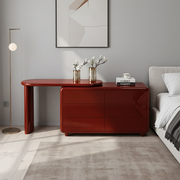 Stylish Red 6-Drawer Makeup Vanity - Nordic Design, Durable MDF & Solid Wood Particle Board For Bedroom Cuvalon