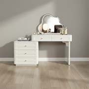 Adjustable & Sturdy Makeup Vanity - Nordic Style, White Sturdy MDF & Solid Wood Particle Board With 5 Drawers For Bedroom Cuvalon