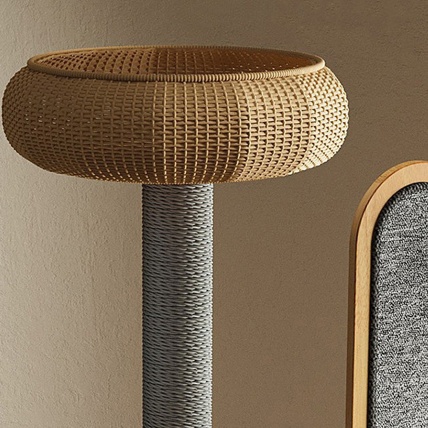 Modern Minimalist MDF Felt Round Cat Tree & Condo 3-Condo 4-Perche 1-Scratching Board For Living Room Cuvalon