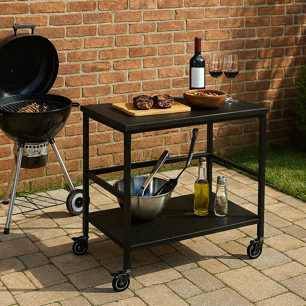 Versatile Outdoor Cart End Table - 2-Tier Movable Storage For Gardens & Outdoor Patios Cuvalon