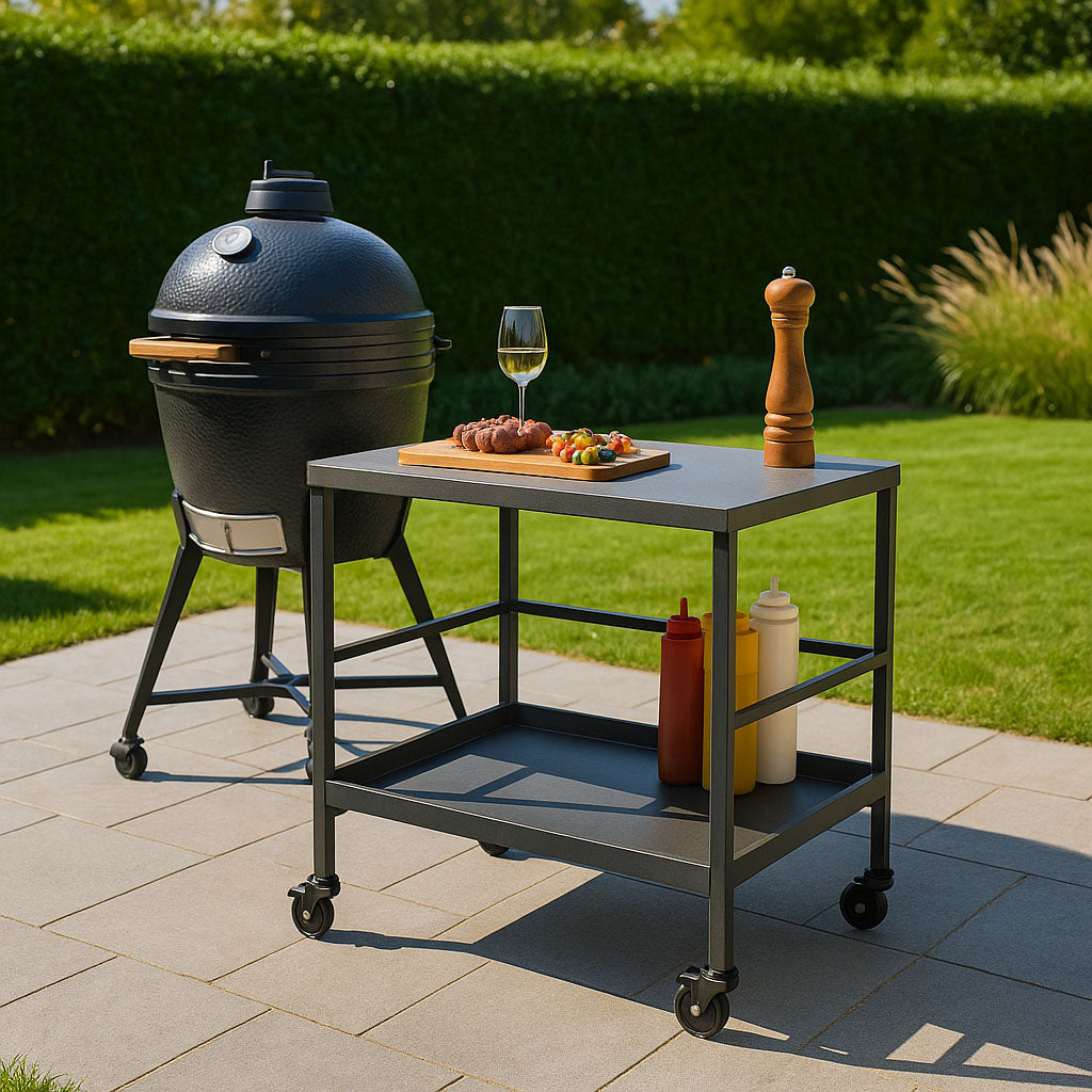 Versatile Outdoor Cart End Table - 2-Tier Movable Storage For Gardens & Outdoor Patios Cuvalon
