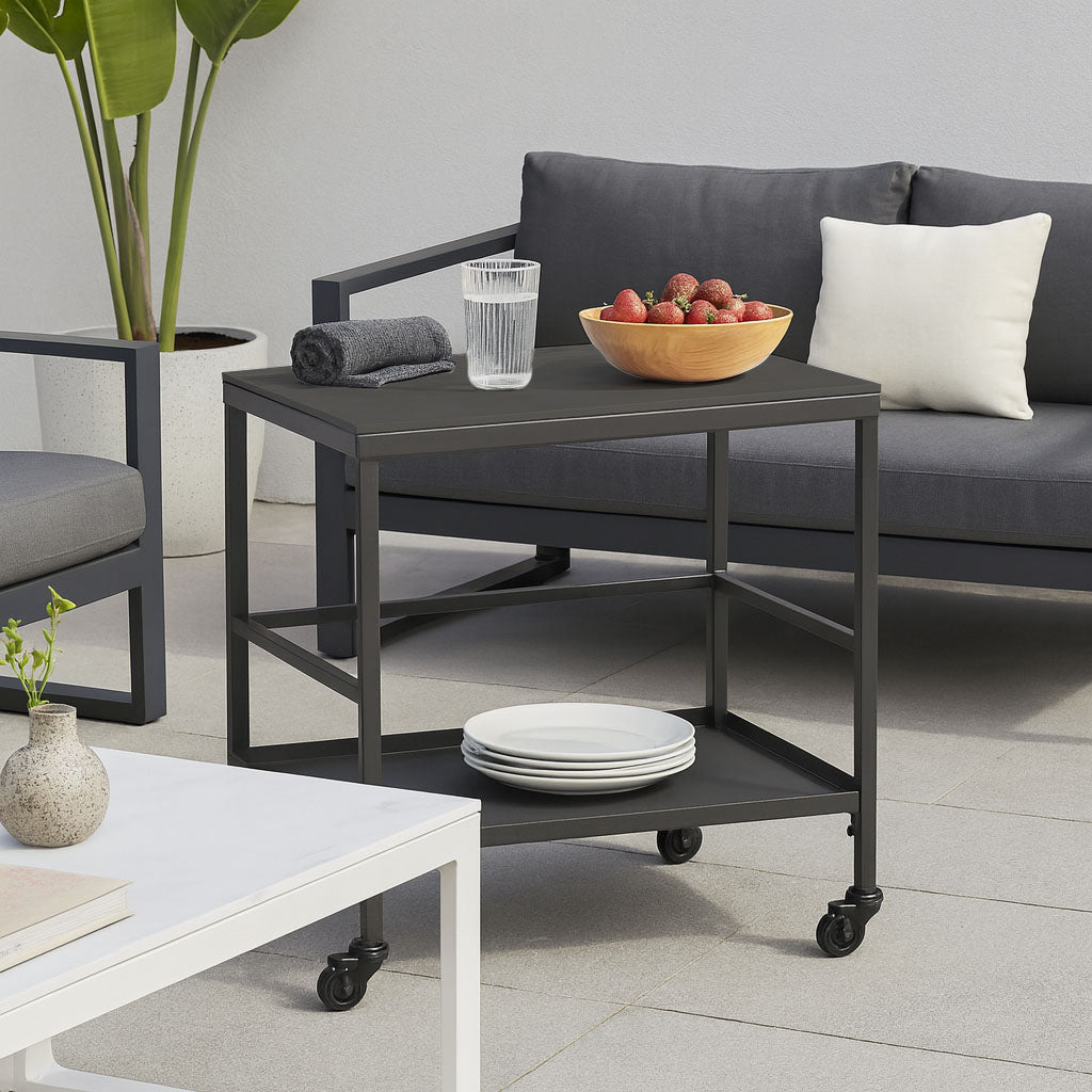 Versatile Outdoor Cart End Table - 2-Tier Movable Storage For Gardens & Outdoor Patios Cuvalon