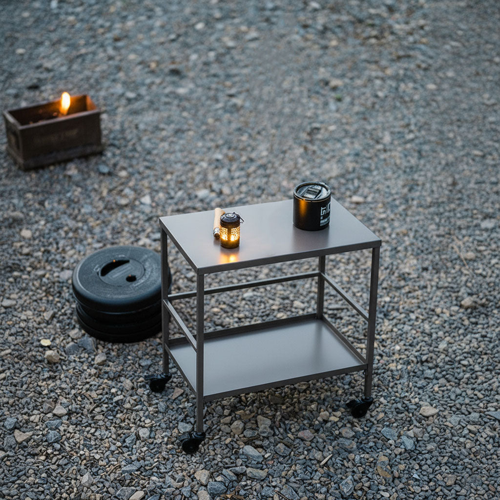 Versatile Outdoor Cart End Table - 2-Tier Movable Storage For Gardens & Outdoor Patios Cuvalon