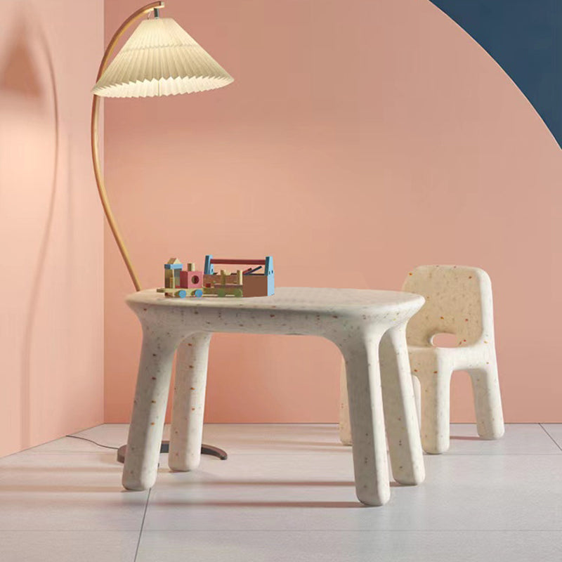 Contemporary Nordic PE Oval Kids Colorful Safe Desk & Chair Set For Living Room & Study Cuvalon