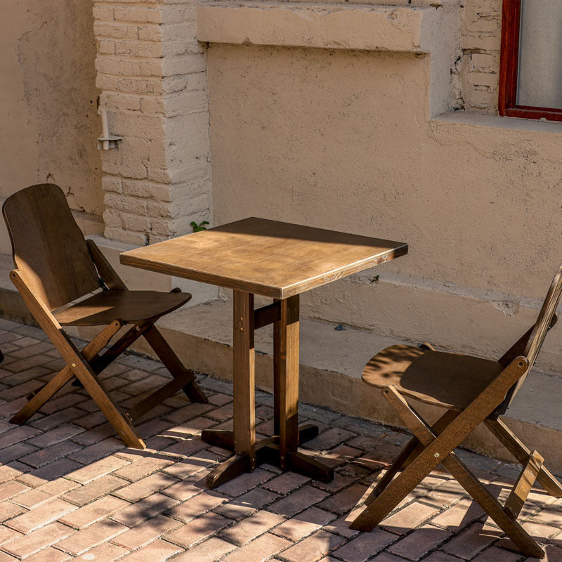 Contemporary Retro Solid Wood Plywood & Iron Round Square Coffee Table And Chair Set For Balcony & Living Room Cuvalon