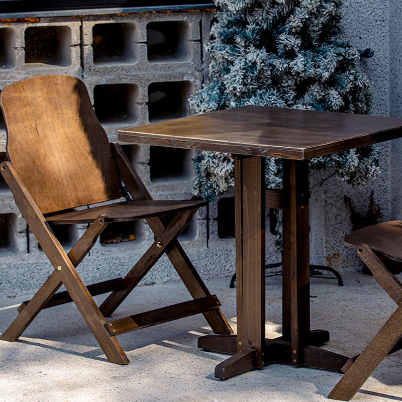 Contemporary Retro Solid Wood Plywood & Iron Round Square Coffee Table And Chair Set For Balcony & Living Room Cuvalon