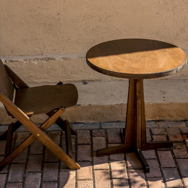 Contemporary Retro Solid Wood Plywood & Iron Round Square Coffee Table And Chair Set For Balcony & Living Room Cuvalon