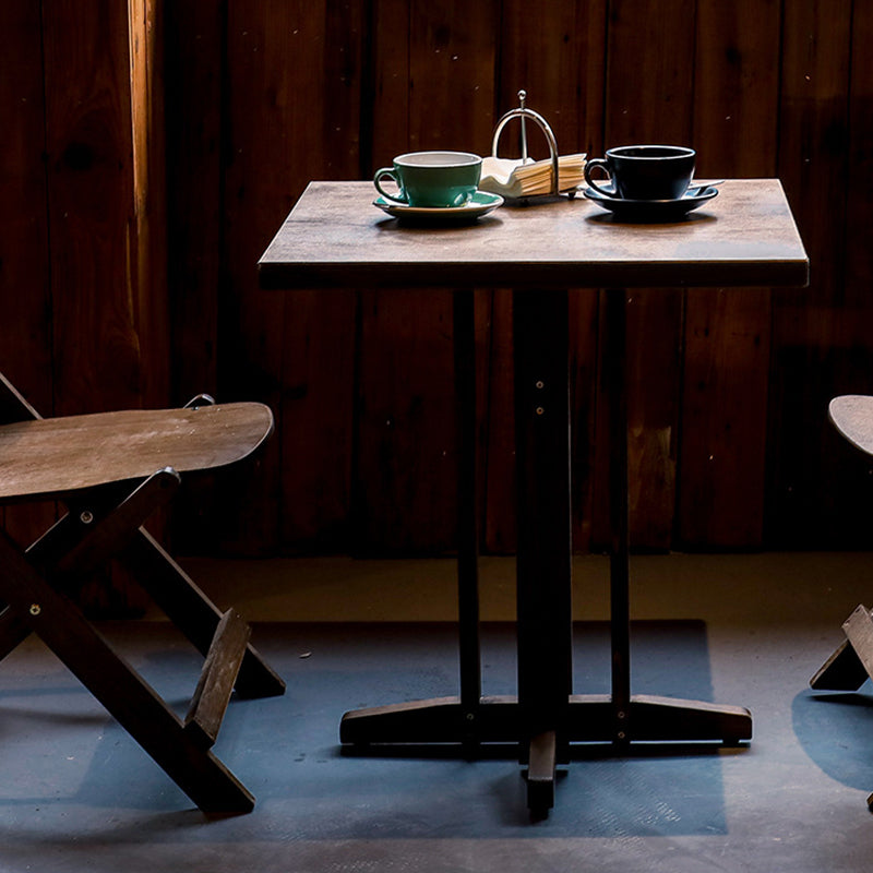 Contemporary Retro Solid Wood Plywood & Iron Round Square Coffee Table And Chair Set For Balcony & Living Room Cuvalon