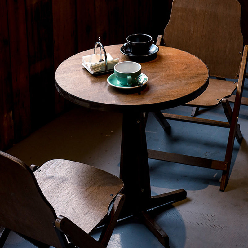 Contemporary Retro Solid Wood Plywood & Iron Round Square Coffee Table And Chair Set For Balcony & Living Room Cuvalon