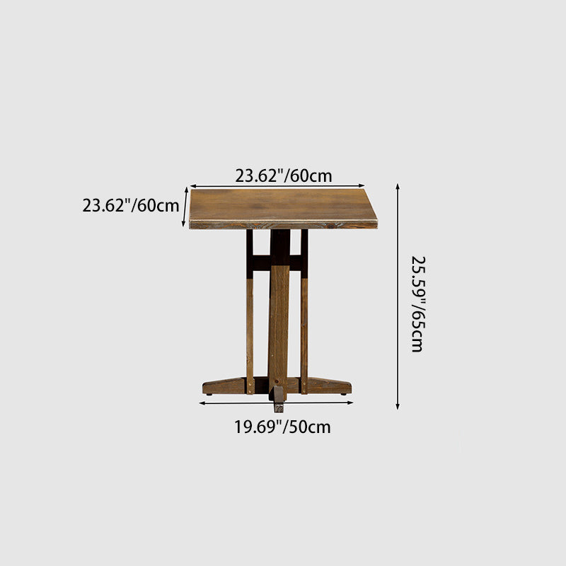 Contemporary Retro Solid Wood Plywood & Iron Round Square Coffee Table And Chair Set For Balcony & Living Room Cuvalon