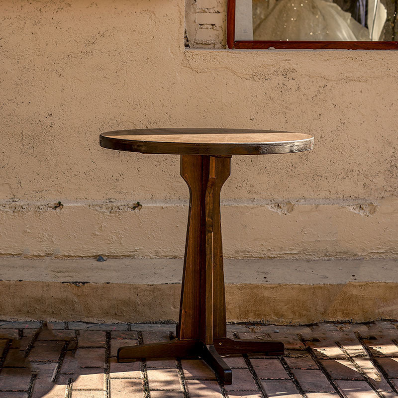 Contemporary Retro Solid Wood Plywood & Iron Round Square Coffee Table And Chair Set For Balcony & Living Room Cuvalon