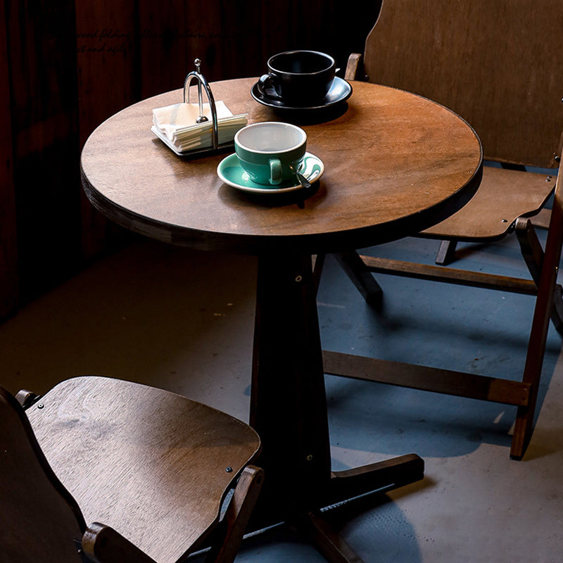 Contemporary Retro Solid Wood Plywood & Iron Round Square Coffee Table And Chair Set For Balcony & Living Room Cuvalon