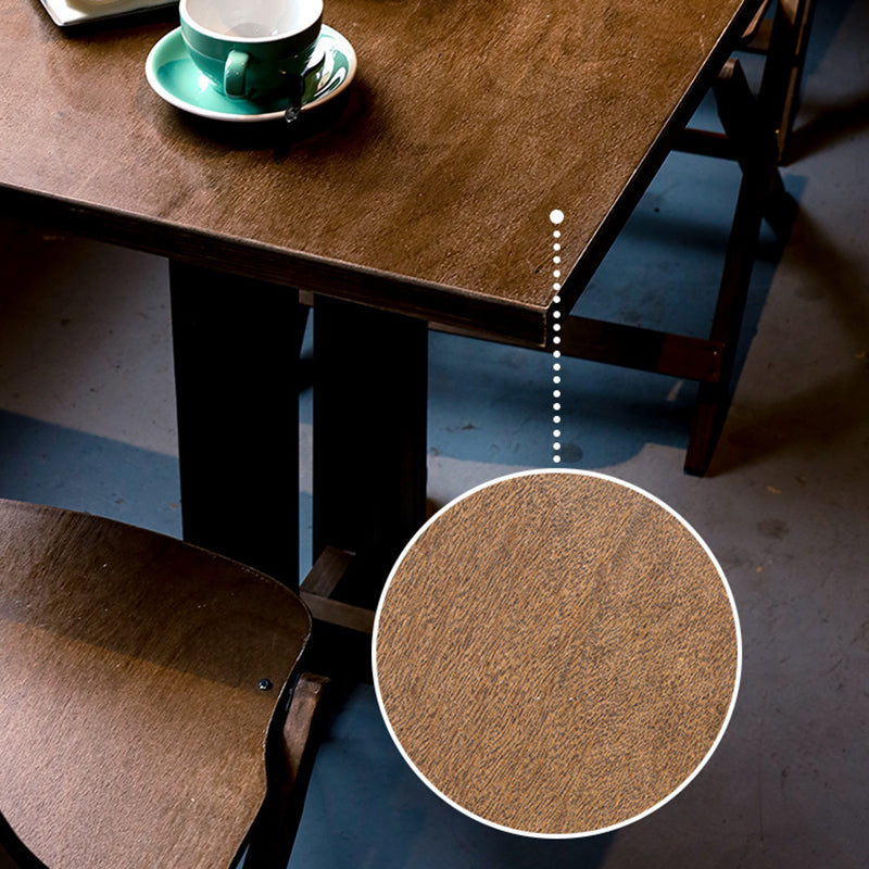 Contemporary Retro Solid Wood Plywood & Iron Round Square Coffee Table And Chair Set For Balcony & Living Room Cuvalon