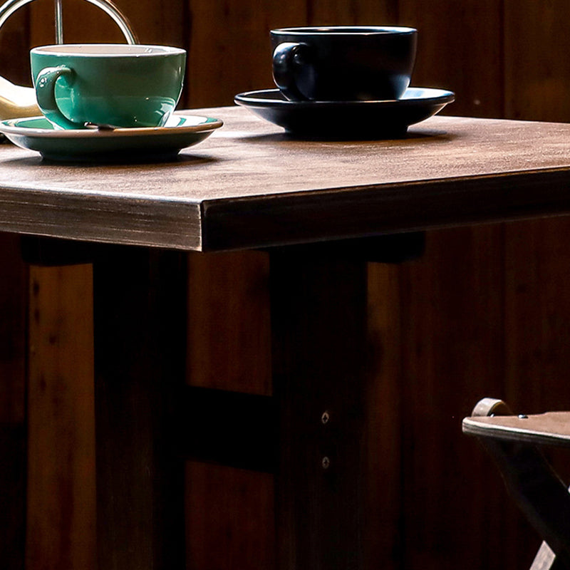 Contemporary Retro Solid Wood Plywood & Iron Round Square Coffee Table And Chair Set For Balcony & Living Room Cuvalon