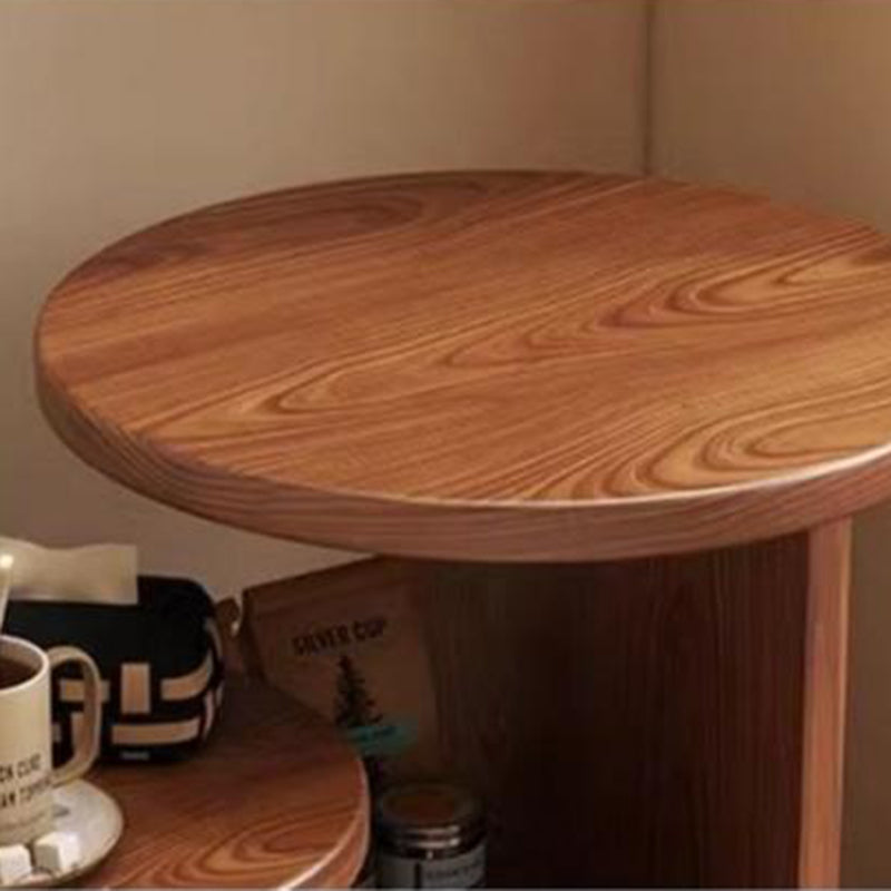 Contemporary Creative Round Cat Beds Pine Wood Nightstand 3-Tier For Bedroom Cuvalon