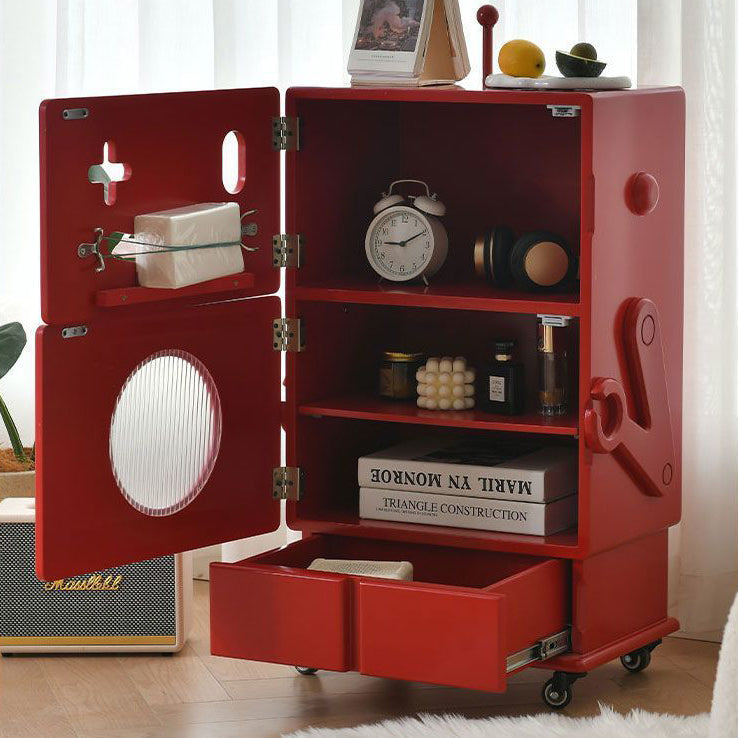 Contemporary Creative Kids Robot Shape High-density Composite Board Nightstand 2-Cabinet For Bedroom Cuvalon