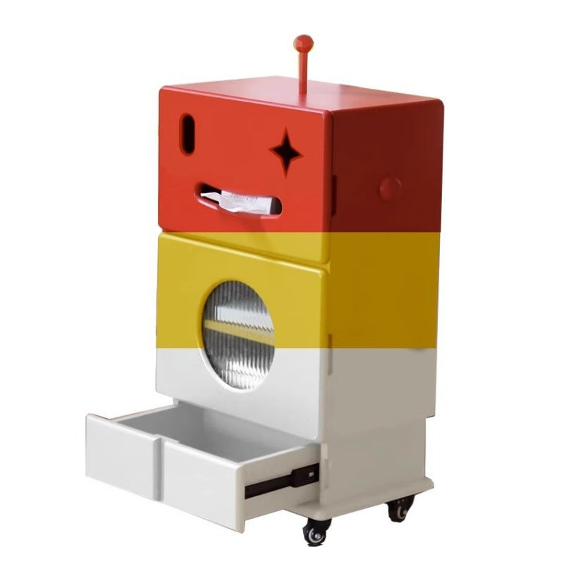 Contemporary Creative Kids Robot Shape High-density Composite Board Nightstand 2-Cabinet For Bedroom Cuvalon