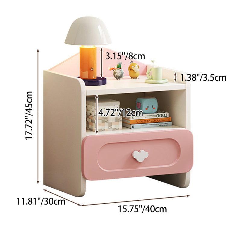 Contemporary Creative Kids Square MDF Nightstand 2-Drawer For Bedroom Cuvalon