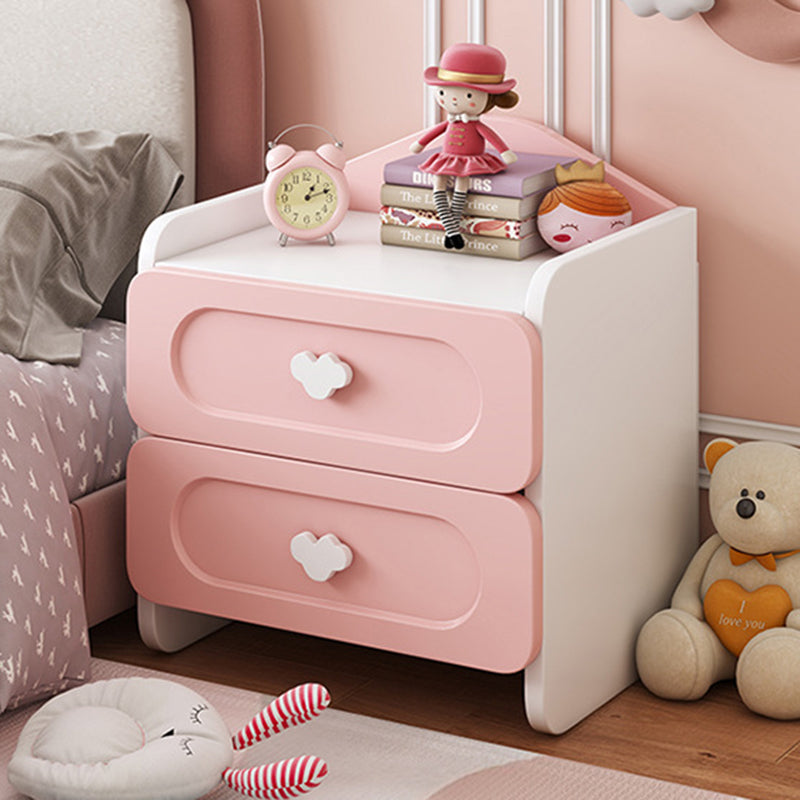 Contemporary Creative Kids Square MDF Nightstand 2-Drawer For Bedroom Cuvalon