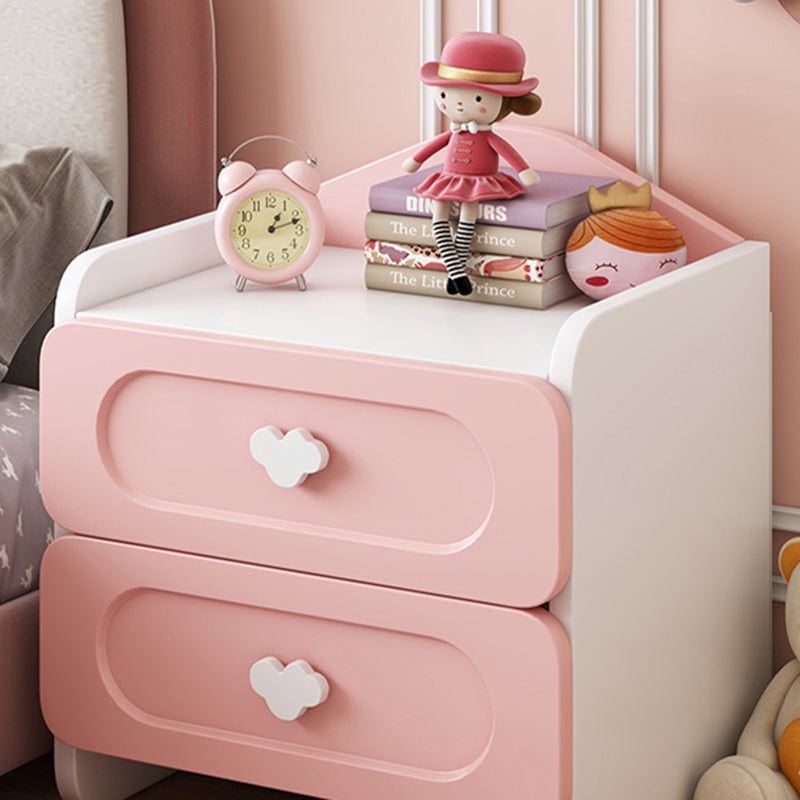 Contemporary Creative Kids Square MDF Nightstand 2-Drawer For Bedroom Cuvalon