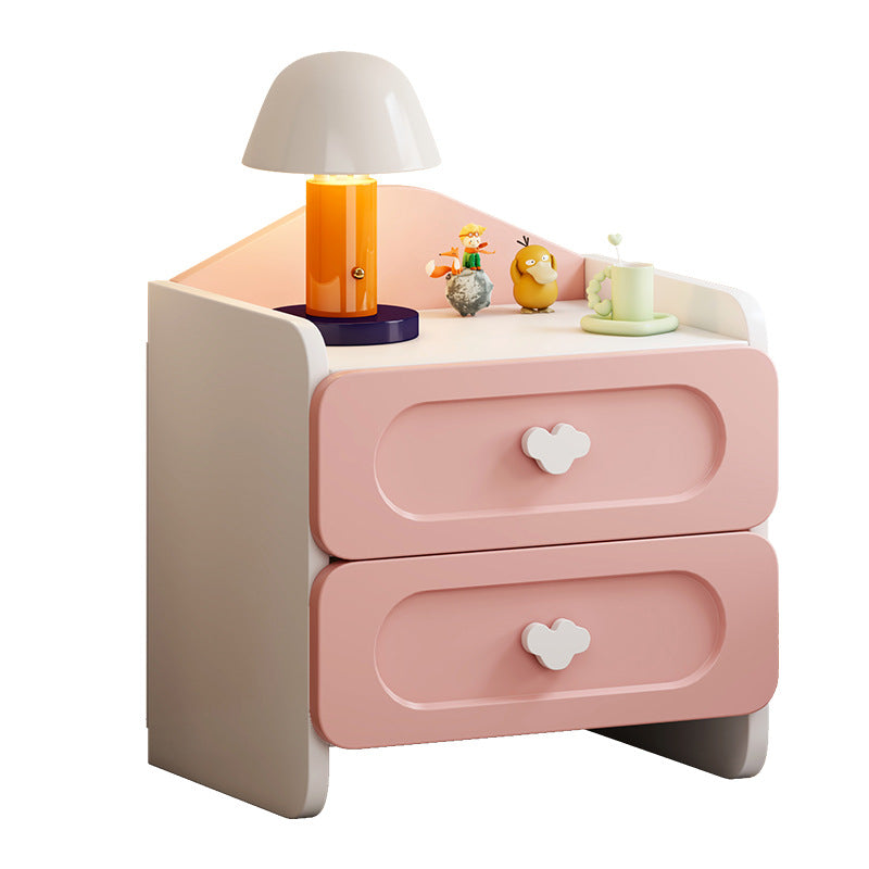 Contemporary Creative Kids Square MDF Nightstand 2-Drawer For Bedroom Cuvalon