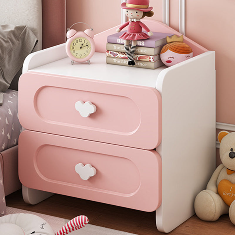 Contemporary Creative Kids Square MDF Nightstand 2-Drawer For Bedroom Cuvalon