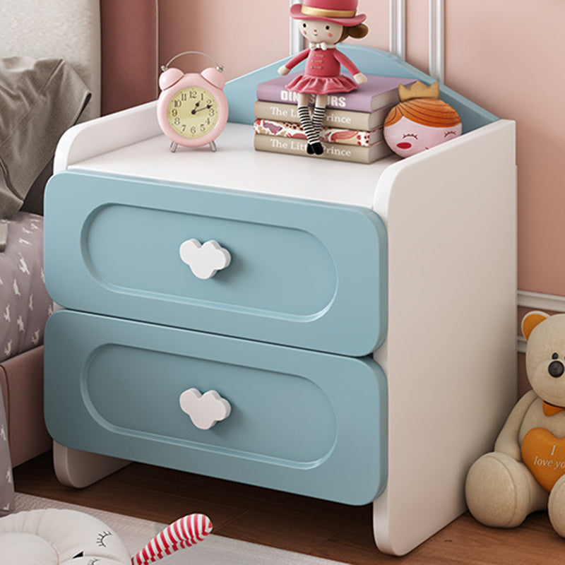 Contemporary Creative Kids Square MDF Nightstand 2-Drawer For Bedroom Cuvalon