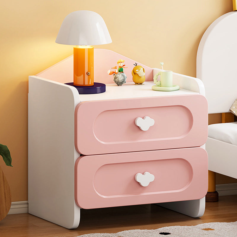 Contemporary Creative Kids Square MDF Nightstand 2-Drawer For Bedroom Cuvalon