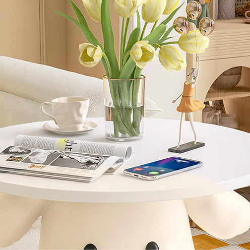 Contemporary Creative Kids Dog Shape MDF Resin Nightstand 1-Tier For Bedroom Cuvalon
