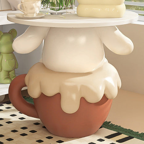 Contemporary Creative Kids Dog Shape MDF Resin Nightstand 1-Tier For Bedroom Cuvalon