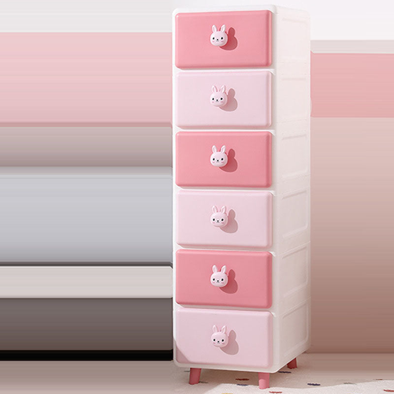 Modern Minimalist Square Rectangular Plastic PP Rabbit Bear Kids Storage Cabinet 2/3/4/5/6-Tier For Living Room Cuvalon