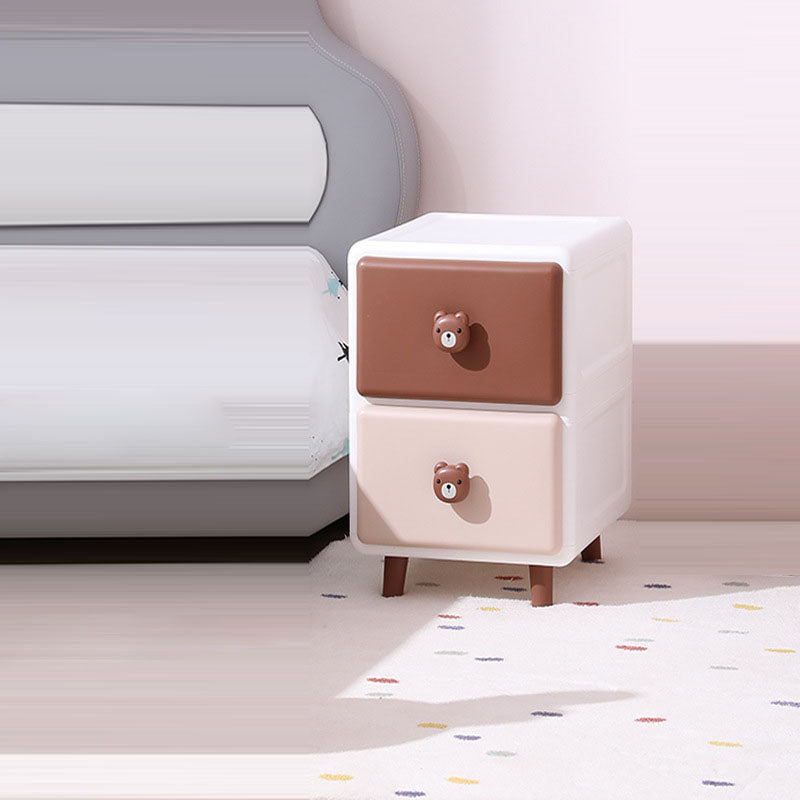Modern Minimalist Square Rectangular Plastic PP Rabbit Bear Kids Storage Cabinet 2/3/4/5/6-Tier For Living Room Cuvalon