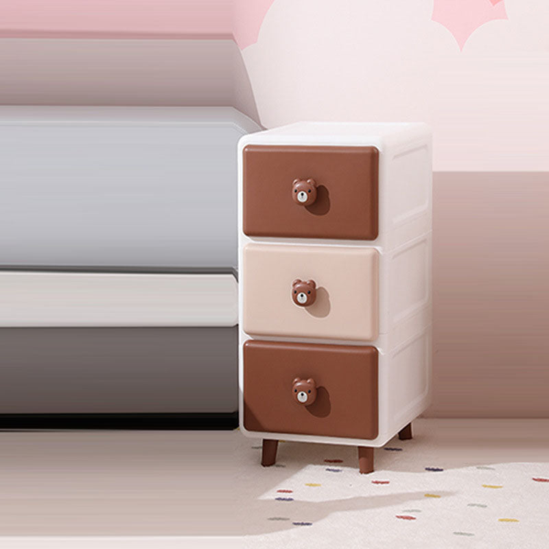 Modern Minimalist Square Rectangular Plastic PP Rabbit Bear Kids Storage Cabinet 2/3/4/5/6-Tier For Living Room Cuvalon