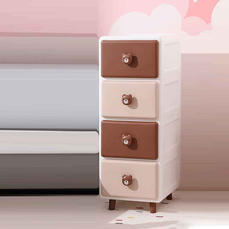Modern Minimalist Square Rectangular Plastic PP Rabbit Bear Kids Storage Cabinet 2/3/4/5/6-Tier For Living Room Cuvalon