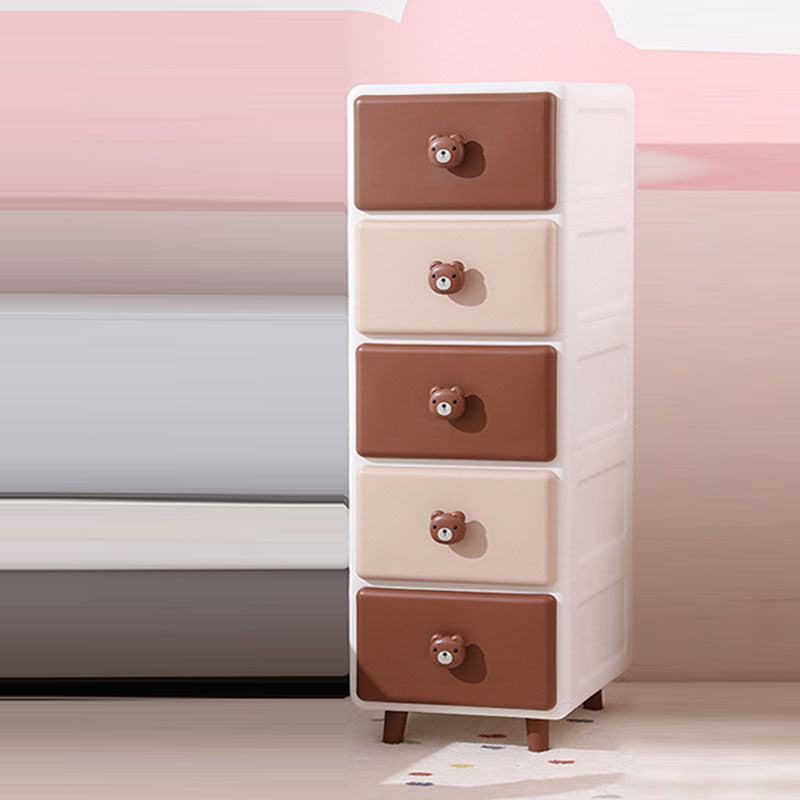 Modern Minimalist Square Rectangular Plastic PP Rabbit Bear Kids Storage Cabinet 2/3/4/5/6-Tier For Living Room Cuvalon