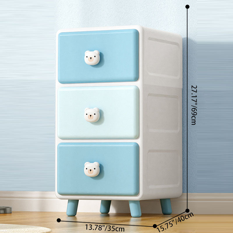 Modern Minimalist Square Rectangular Plastic PP Rabbit Bear Kids Storage Cabinet 2/3/4/5/6-Tier For Living Room Cuvalon