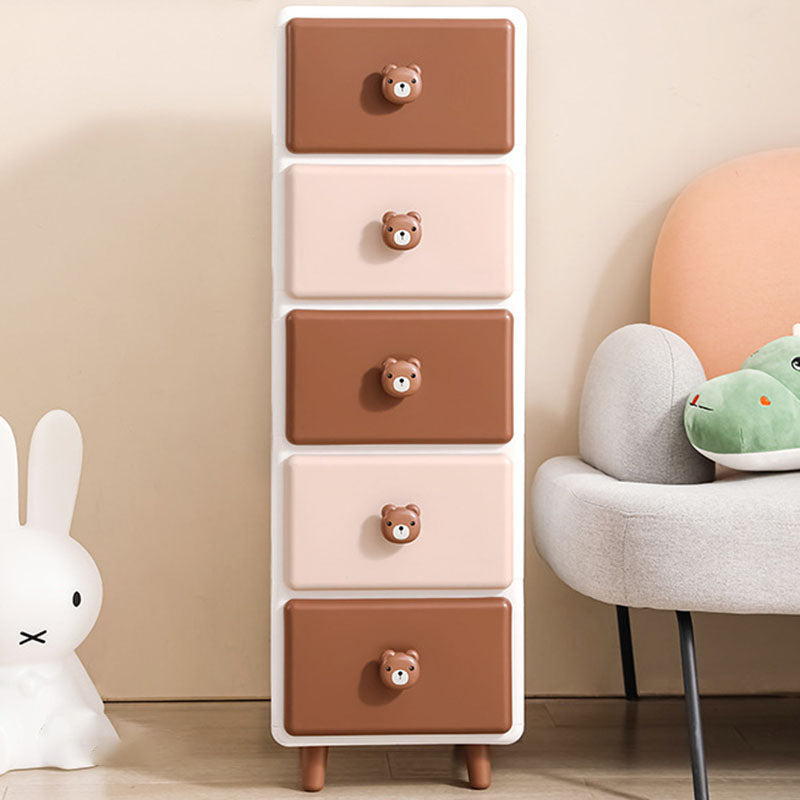 Modern Minimalist Square Rectangular Plastic PP Rabbit Bear Kids Storage Cabinet 2/3/4/5/6-Tier For Living Room Cuvalon
