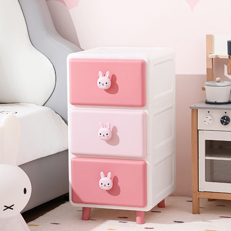 Modern Minimalist Square Rectangular Plastic PP Rabbit Bear Kids Storage Cabinet 2/3/4/5/6-Tier For Living Room Cuvalon