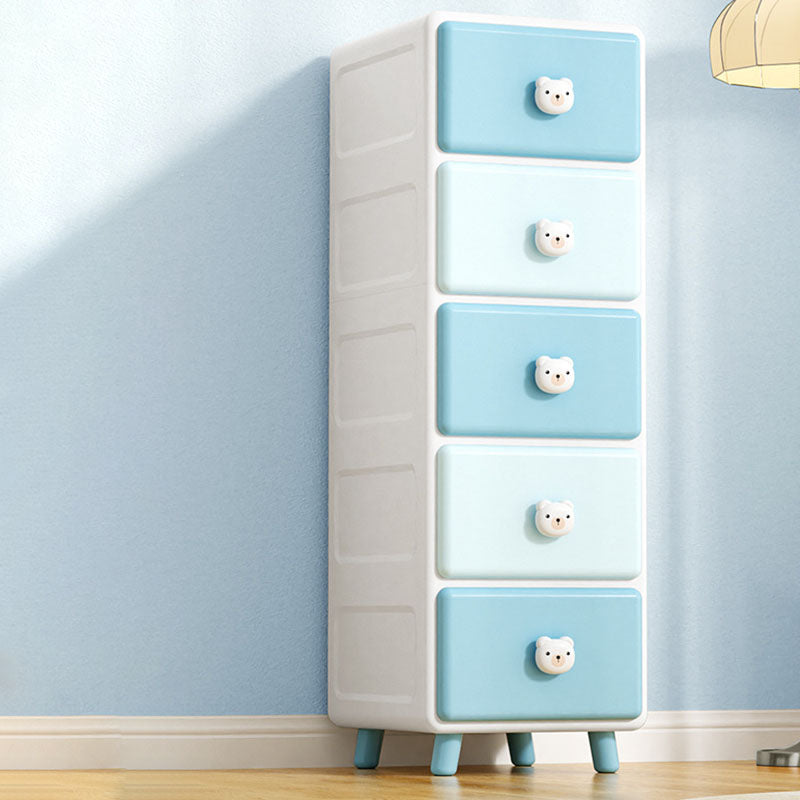 Modern Minimalist Square Rectangular Plastic PP Rabbit Bear Kids Storage Cabinet 2/3/4/5/6-Tier For Living Room Cuvalon