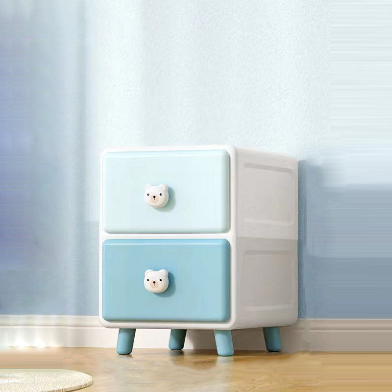 Modern Minimalist Square Rectangular Plastic PP Rabbit Bear Kids Storage Cabinet 2/3/4/5/6-Tier For Living Room Cuvalon