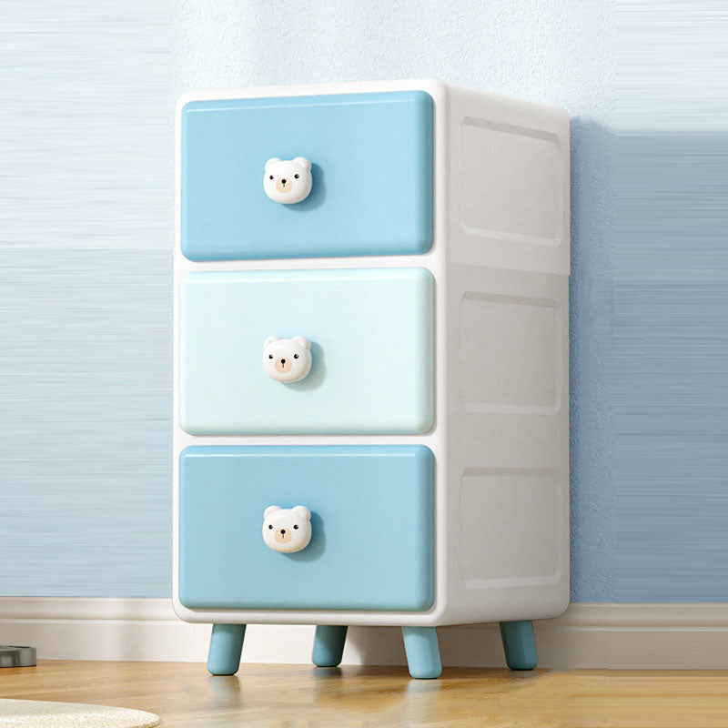 Modern Minimalist Square Rectangular Plastic PP Rabbit Bear Kids Storage Cabinet 2/3/4/5/6-Tier For Living Room Cuvalon